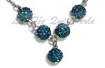 Collier strass turquoise