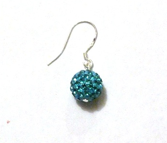 Boucles d'oreilles strass turquoise