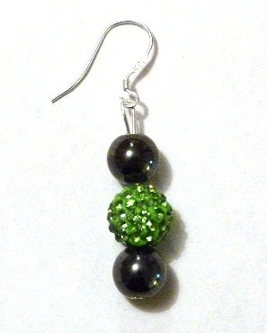 Boucles d'oreilles strass vert