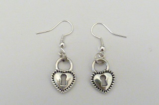 Boucles d'oreilles cadenas coeur