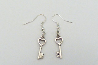 Boucles d'oreilles clé coeur