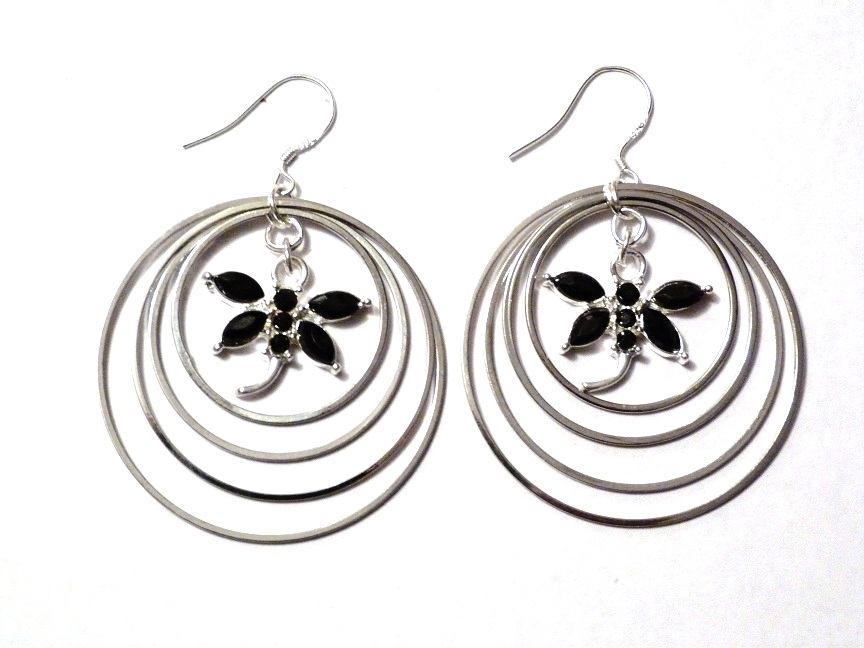 Boucles d'oreilles libellules noires