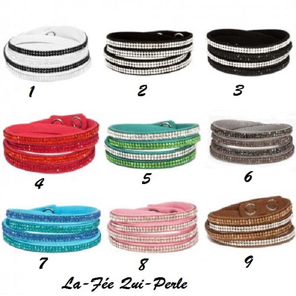 Bracelet imitation daim bi-color