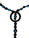 Collier sautoir macramé turquoise