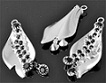 Pendentif feuille strass
