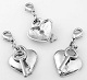 Pendentif / Charm's Coeur cadenas + clé