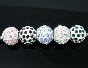 Perle fantaisie boule strass