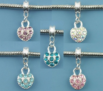 Pendentifs coeur strass