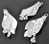 Breloque feuille strass blanc
