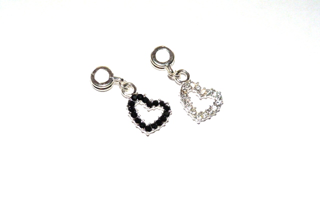Breloque coeur strass