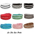 Bracelet imitation daim bi-color