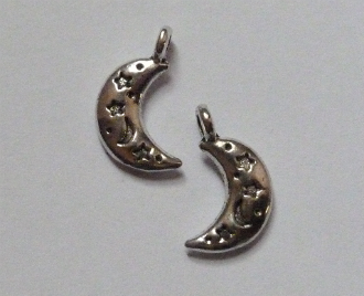 Pendentifs / breloques lune décorée