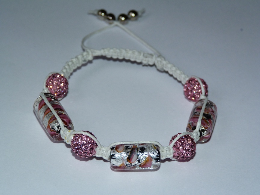 Bracelet macramé ton rose