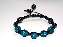 Bracelet macramé turquoise foncé